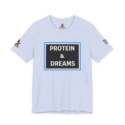 Protein & Dreams Graphic T-Shirt | Fitness Streetwear Tee | Gym Lifestyle Shirt