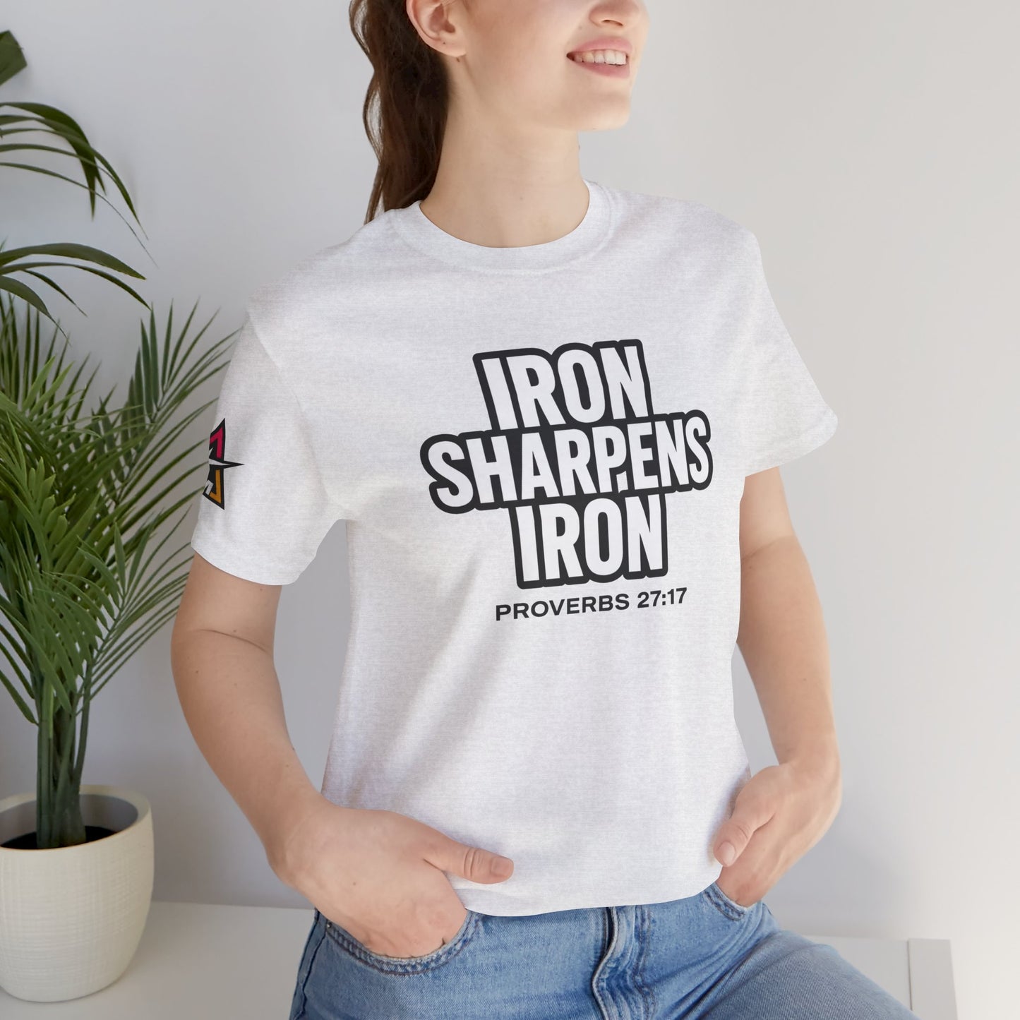 Iron Sharpens Iron Graphic T-Shirt | Proverbs 27:17 Christian Tee | Faith & Strength Streetwear