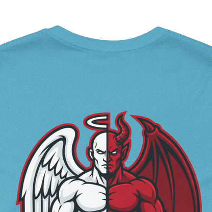 BUILT DIFFERENT Angel & Devil Graphic T-Shirt | Duality Streetwear Tee | Bold Unisex Statement Shirt