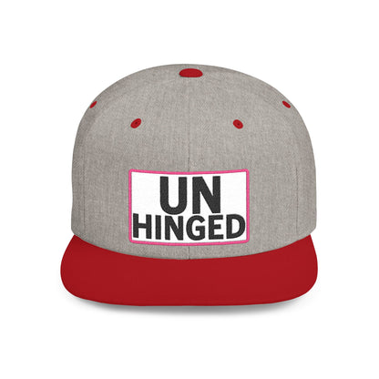 UNHINGED Embroidered Snapback Hat | Funny Statement Cap | Bold Streetwear Flat Bill | Dark Humor Gift