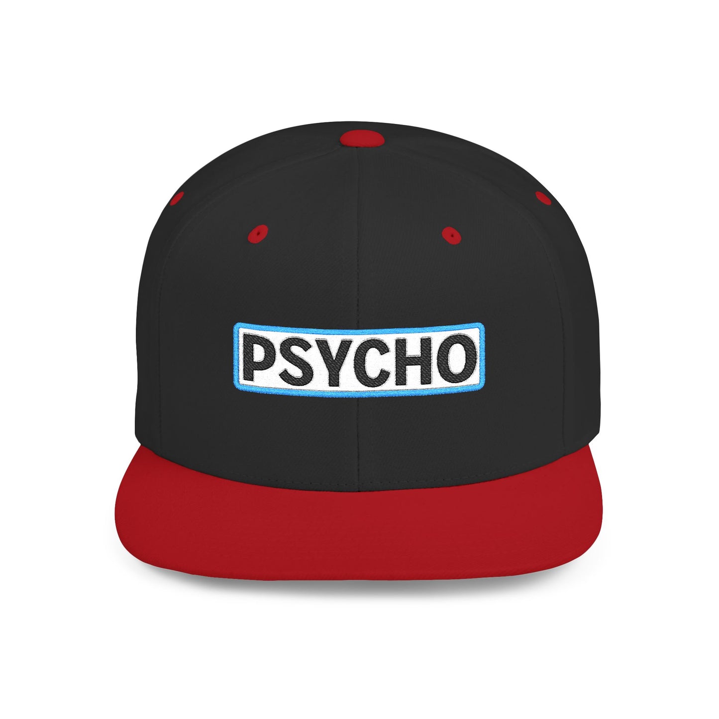 PSYCHO Embroidered Snapback Hat | Funny Statement Cap | Bold Streetwear Flat Bill | Conversation Starter Gift