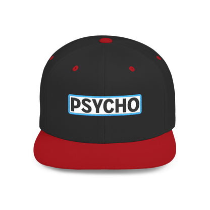 PSYCHO Embroidered Snapback Hat | Funny Statement Cap | Bold Streetwear Flat Bill | Conversation Starter Gift