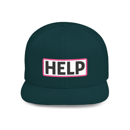 HELP Embroidered Snapback Hat | Funny Trucker Cap | Sarcastic Streetwear Hat | Festival & Everyday Cap Gift