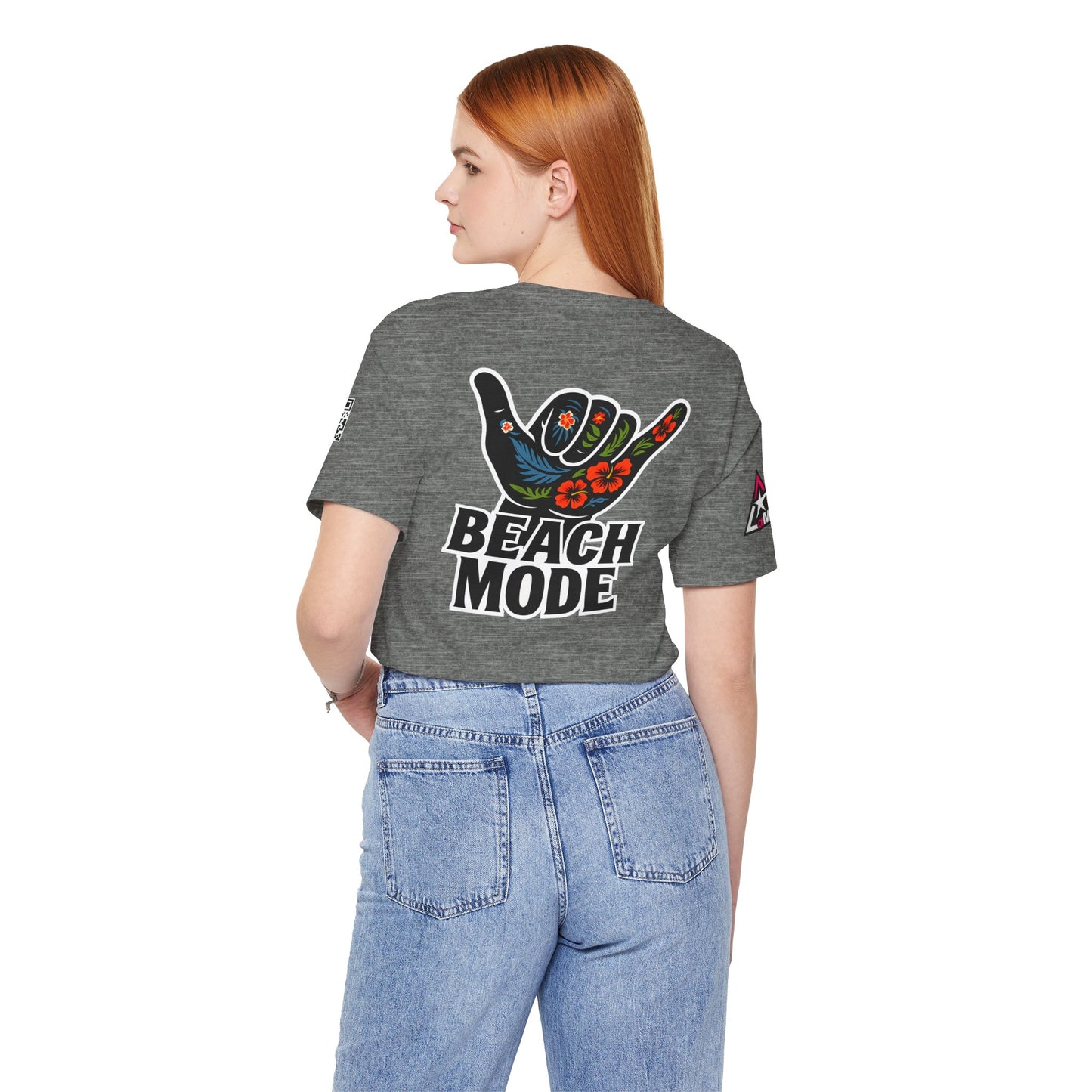 Beach Mode Graphic T-Shirt | Shaka Hand Tropical Tee | Summer Streetwear