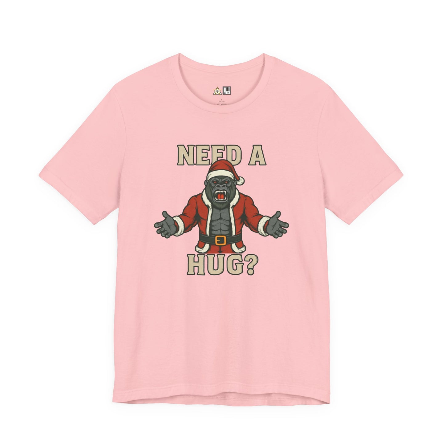 Need a Hug? Gorilla Santa – Unisex Bold Graphic Streetwear Tee