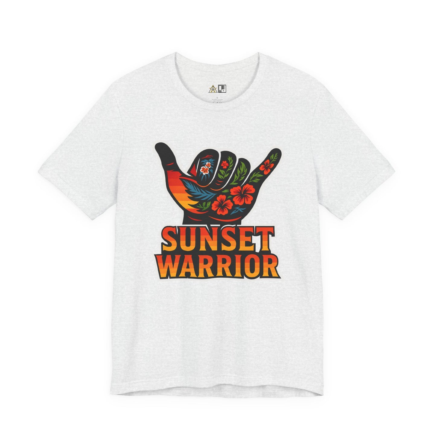 Sunset Warrior Shaka – Unisex Bold Streetwear Graphic Tee