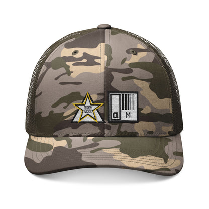 CAMO TRUCKER HAT – STAY HIDDEN. STAND OUT.