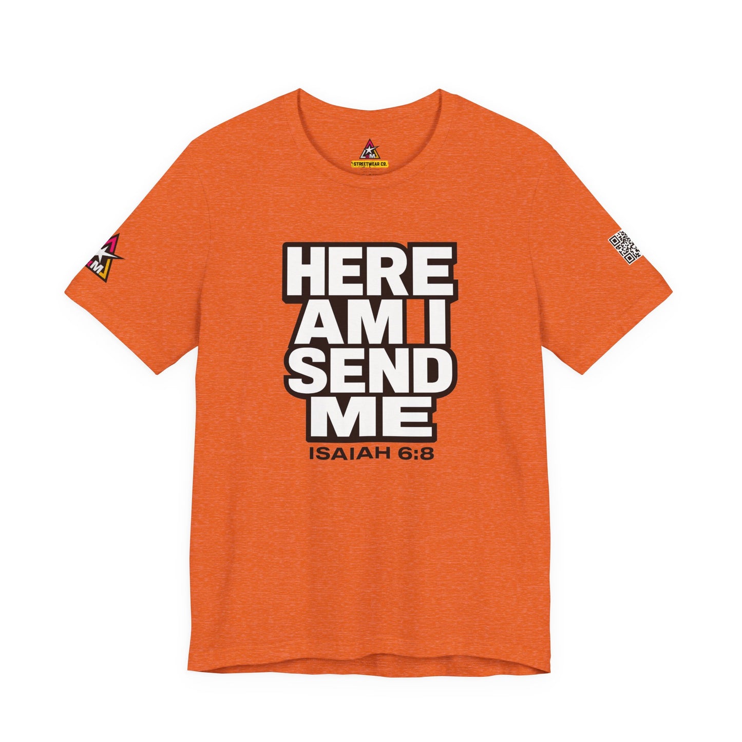 Here Am I, Send Me Graphic T-Shirt | Isaiah 6:8 Christian Tee | Faith Statement Shirt