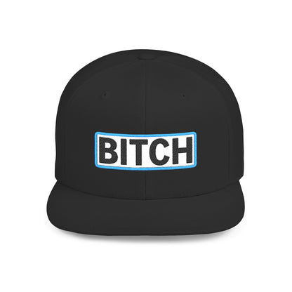 BITCH Embroidered Snapback Hat | Funny Statement Cap | Bold Streetwear Flat Bill | Conversation Starter Gift