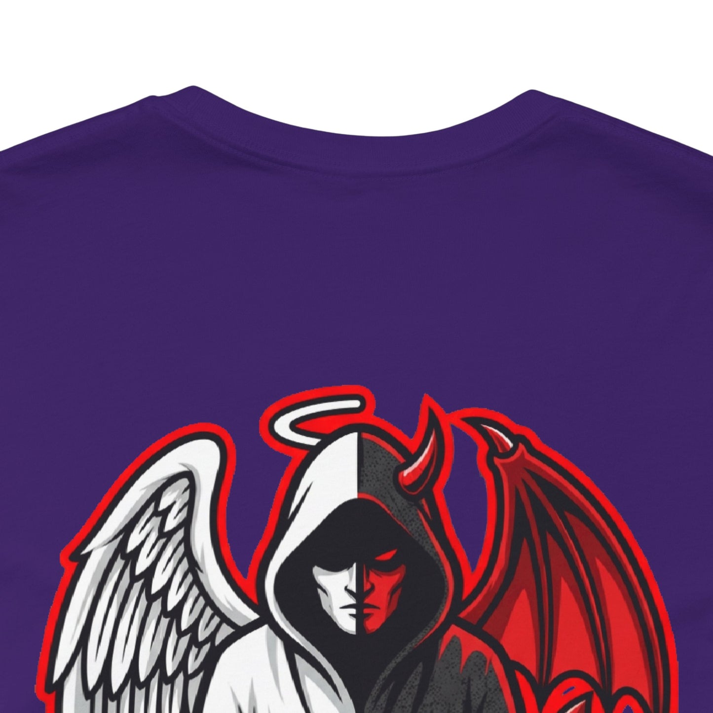 LOOK TWICE Angel & Devil Graphic T-Shirt | Duality Streetwear Tee | Good vs Evil Shirt | Unisex Graphic Tee