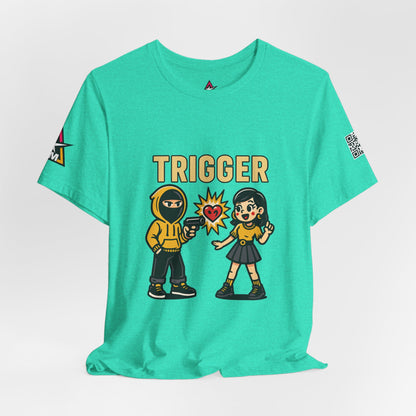 Trigger Graphic T-Shirt | Funny Dating Tee | Toxic Love Streetwear  TRIGGER