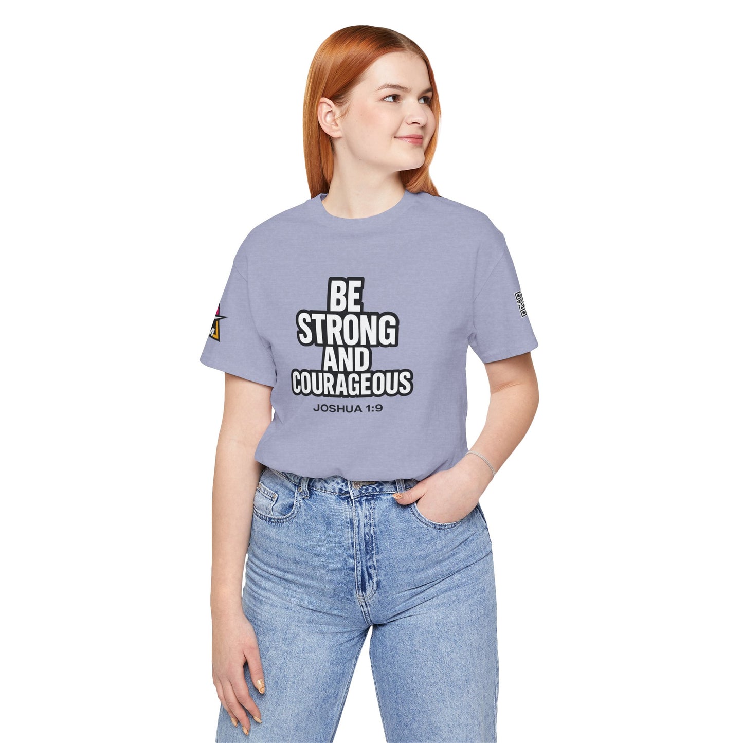 Be Strong and Courageous Graphic T-Shirt | Joshua 1:9 Christian Tee | Faith & Strength Streetwear