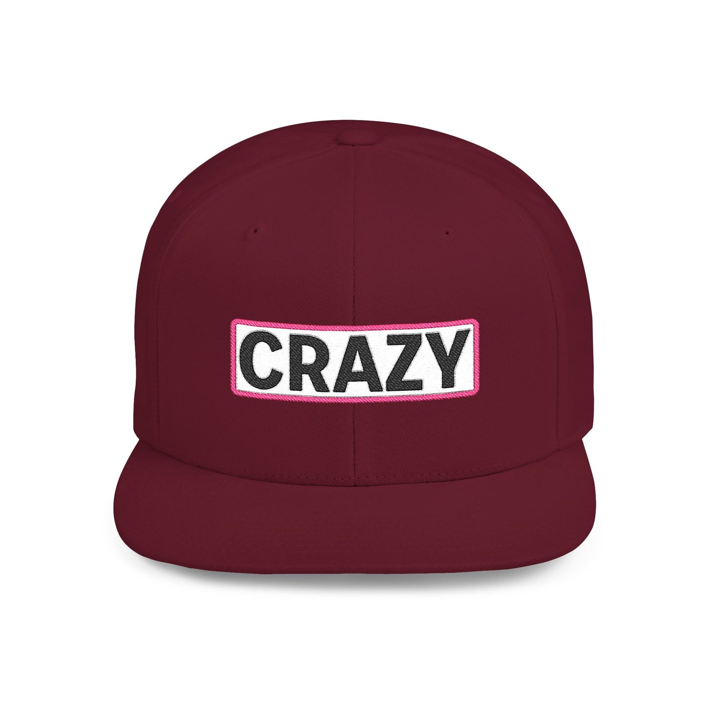 CRAZY Embroidered Snapback Hat | Funny Statement Cap | Bold Streetwear Flat Bill | Conversation Starter Gift