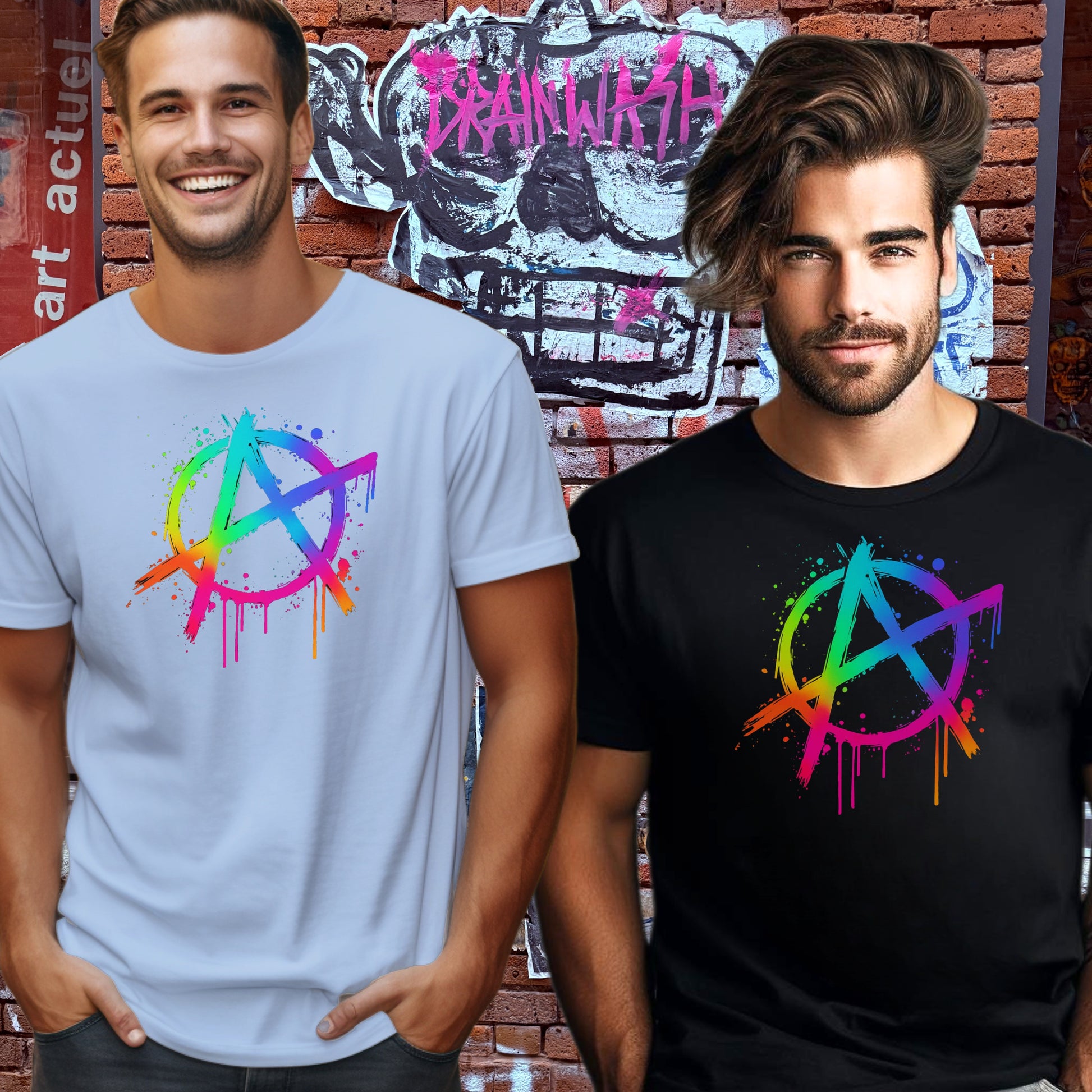 Colorful Anarchy Graffiti Drip Artwork T-shirt