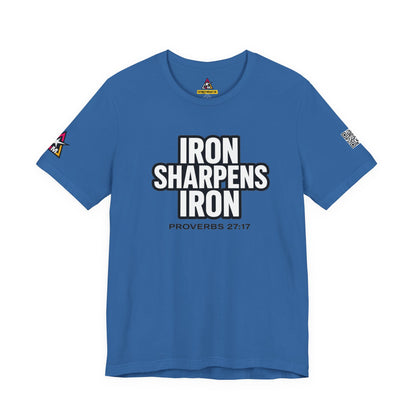 Iron Sharpens Iron Graphic T-Shirt | Proverbs 27:17 Christian Tee | Faith & Strength Streetwear