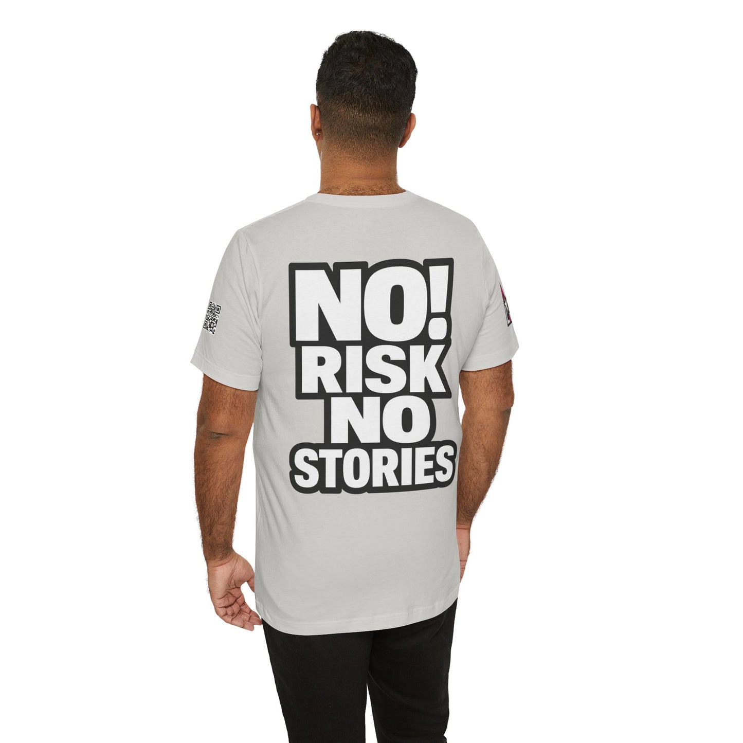 No Risk No Stories – Bold Motivational Graphic TeeNo Risk No Stories – Bold Motivational Graphic Tee