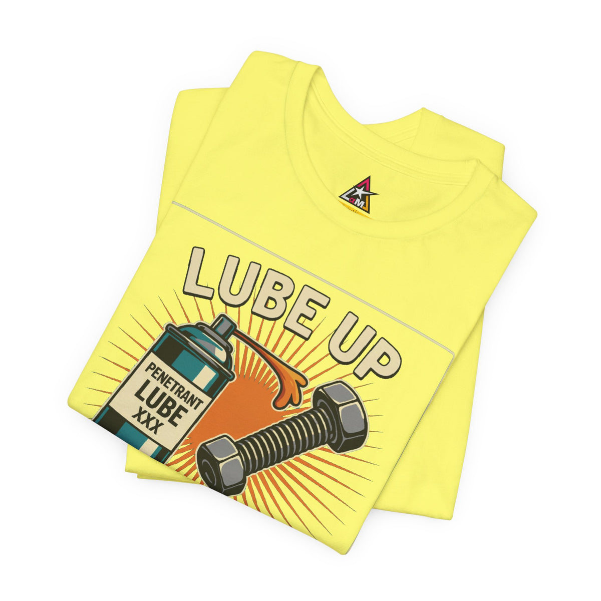 LUBE UP BEFORE SCREWING Graphic T-Shirt | Funny Mechanic Tee | Dirty Garage Humor Shirt | Vintage Automotive Tee