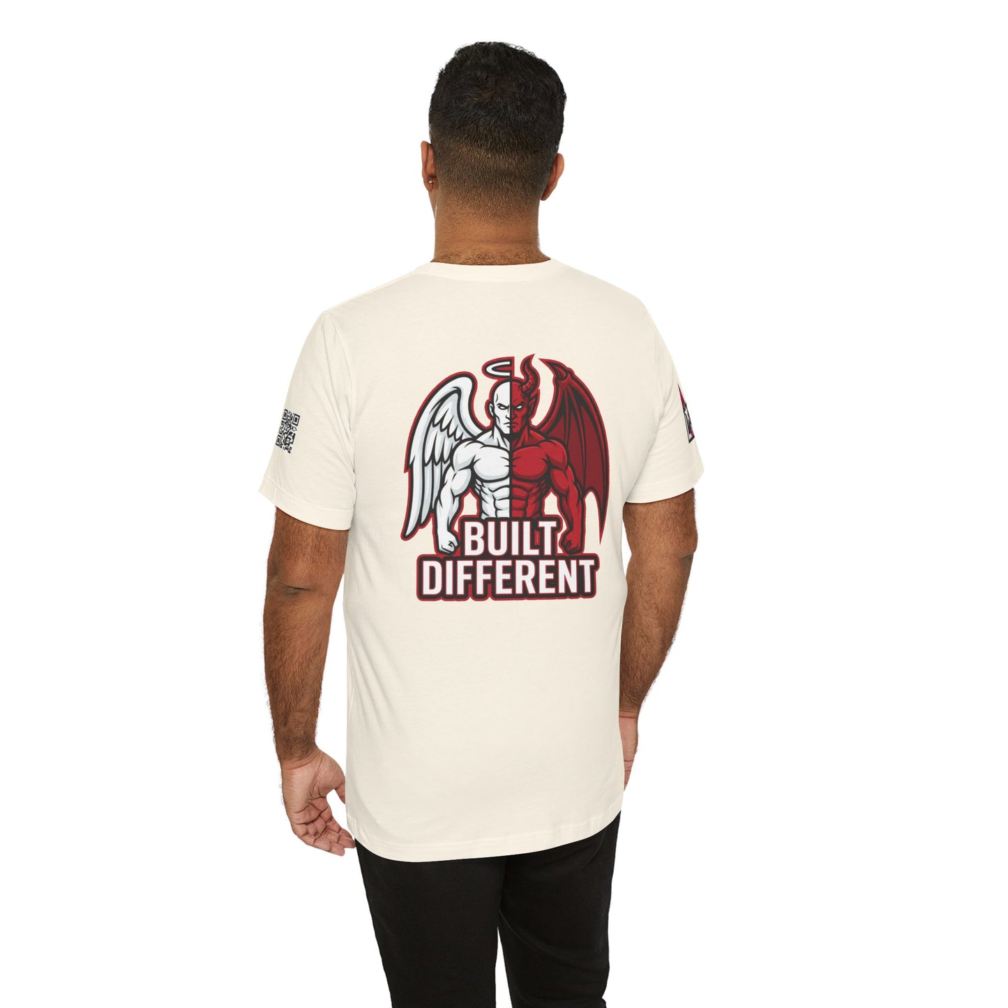 BUILT DIFFERENT Angel & Devil Graphic T-Shirt | Duality Streetwear Tee | Bold Unisex Statement Shirt