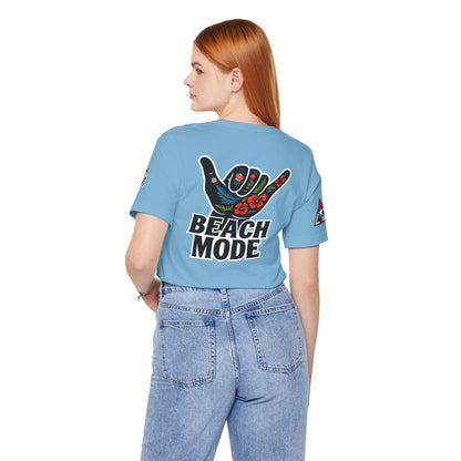 Beach Mode Graphic T-Shirt | Shaka Hand Tropical Tee | Summer Streetwear