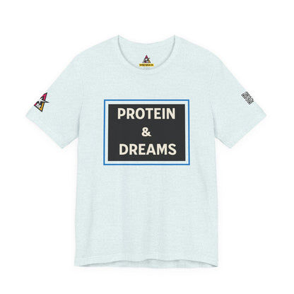 Protein & Dreams Graphic T-Shirt | Fitness Streetwear Tee | Gym Lifestyle Shirt