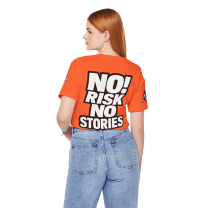 No Risk No Stories – Bold Motivational Graphic TeeNo Risk No Stories – Bold Motivational Graphic Tee
