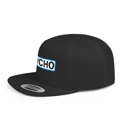 PSYCHO Embroidered Snapback Hat | Funny Statement Cap | Bold Streetwear Flat Bill | Conversation Starter Gift
