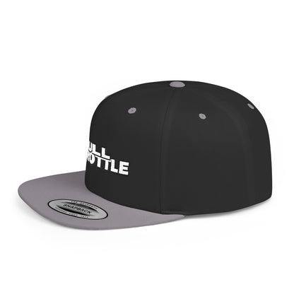 FULL THROTTLE Embroidered Flat Bill Snapback Cap | Bold Motorsport Hat | Streetwear Baseball Cap