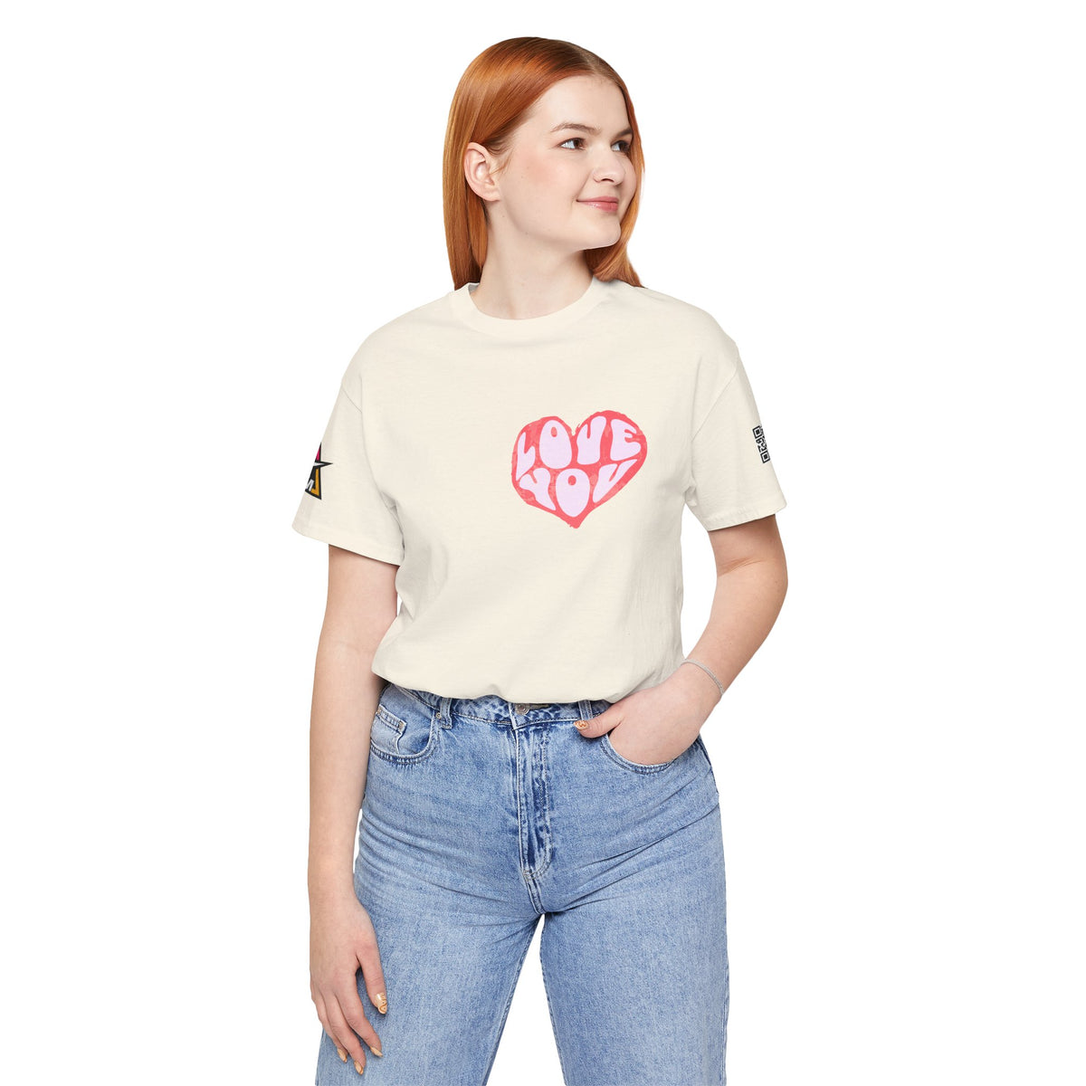 Love You Graphic T-Shirt | Heart Graphic Tee | Cute Retro Streetwear Shirt