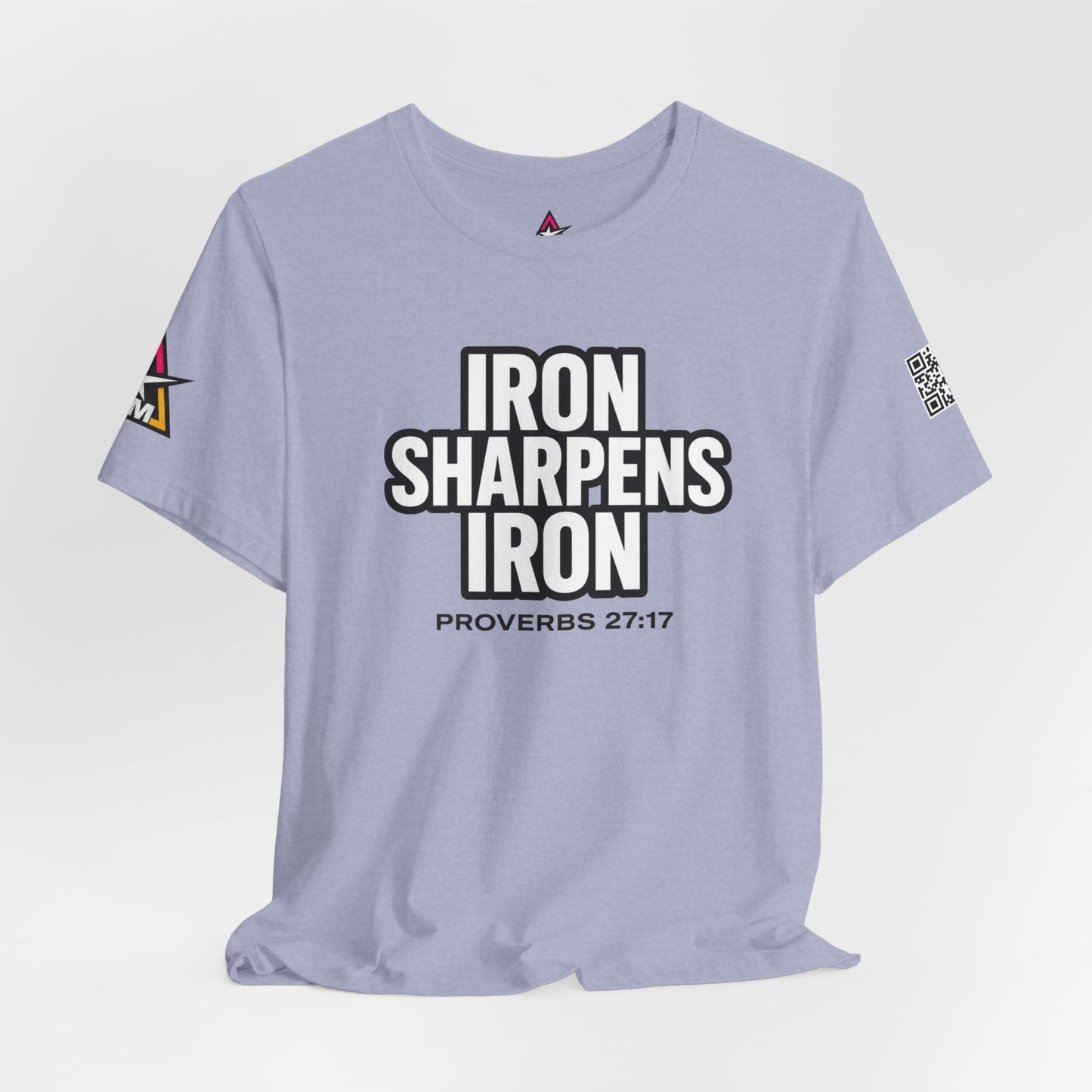 Iron Sharpens Iron Graphic T-Shirt | Proverbs 27:17 Christian Tee | Faith & Strength Streetwear