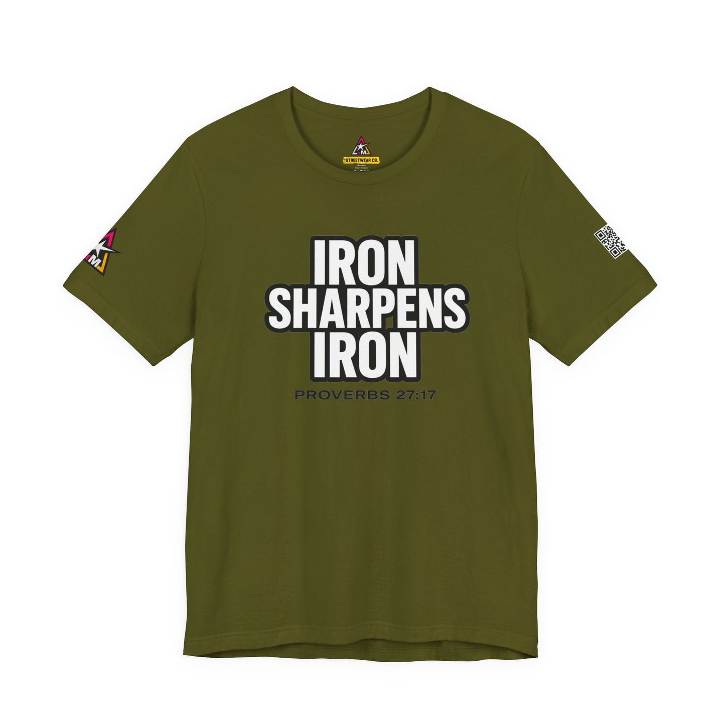 Iron Sharpens Iron Graphic T-Shirt | Proverbs 27:17 Christian Tee | Faith & Strength Streetwear