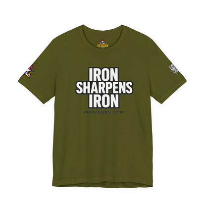 Iron Sharpens Iron Graphic T-Shirt | Proverbs 27:17 Christian Tee | Faith & Strength Streetwear