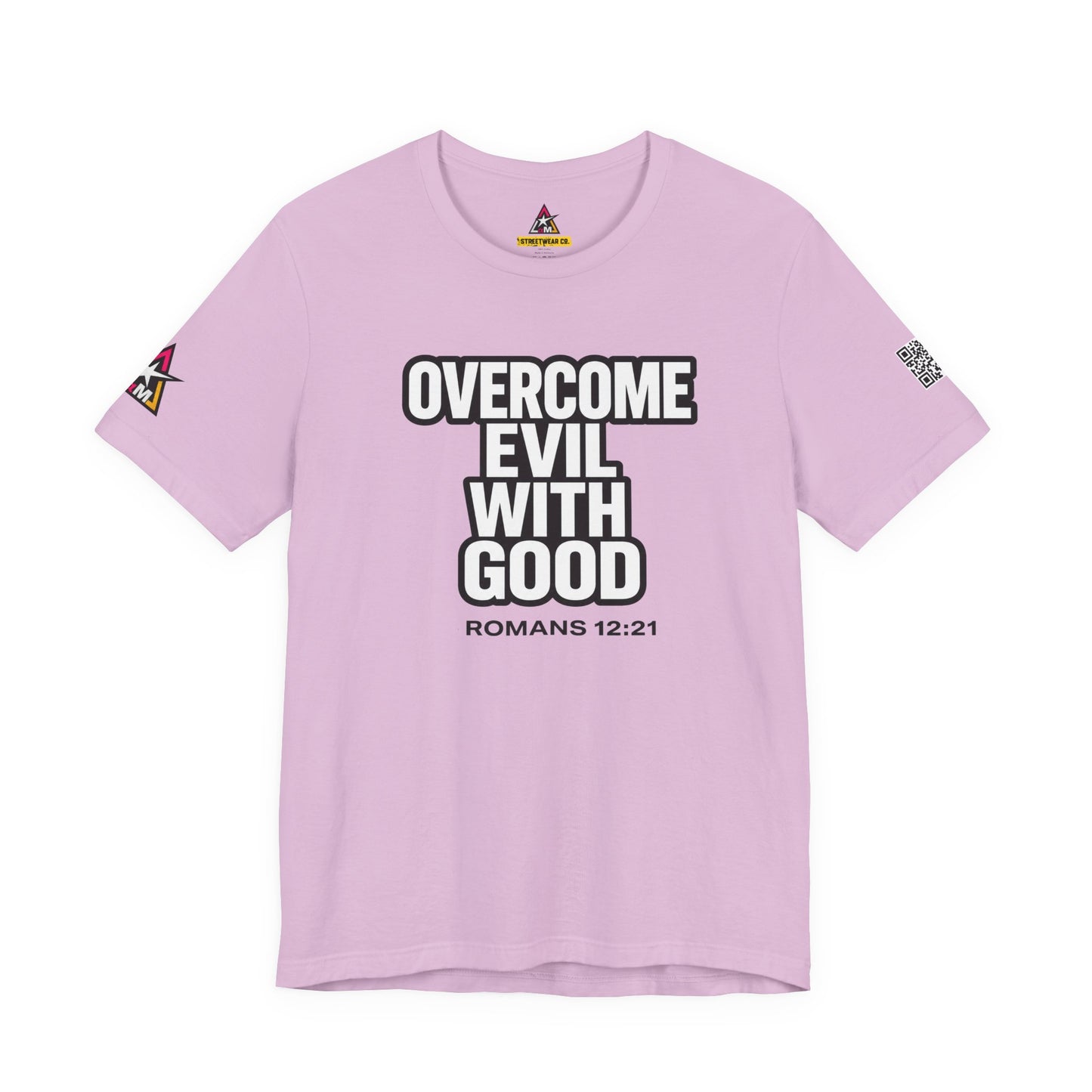 Overcome Evil With Good Graphic T-Shirt | Romans 12:21 Christian Tee | Faith & Strength Streetwear
