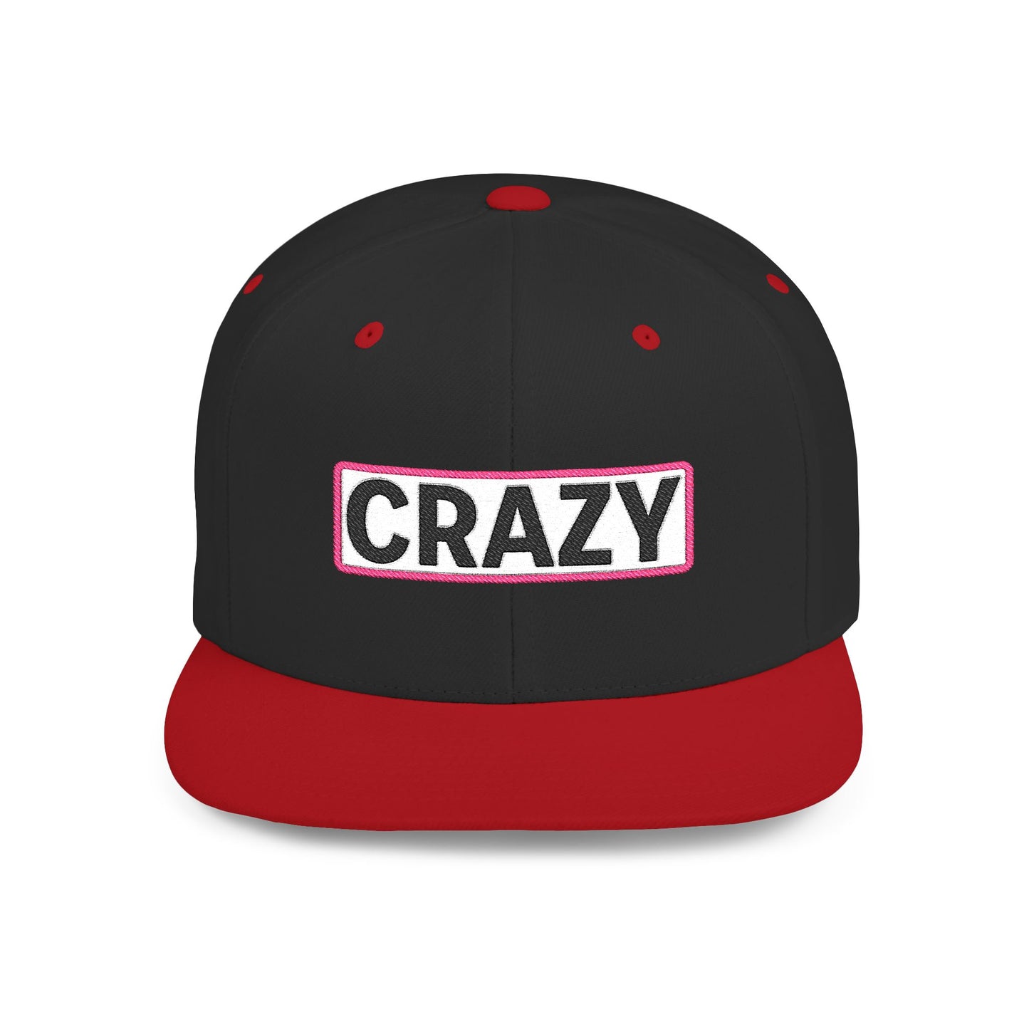 CRAZY Embroidered Snapback Hat | Funny Statement Cap | Bold Streetwear Flat Bill | Conversation Starter Gift