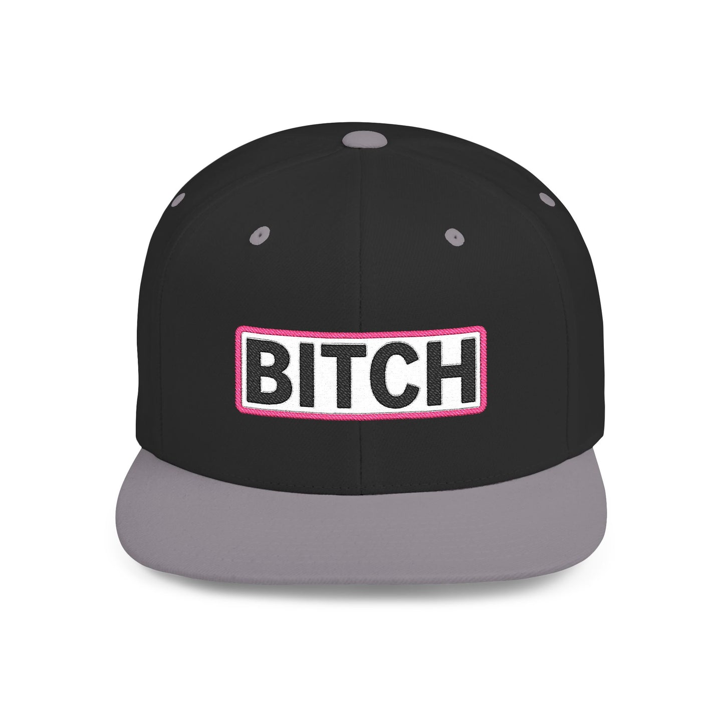 BITCH Embroidered Snapback Hat | Funny Statement Cap | Bold Streetwear Flat Bill | Conversation Starter Gift