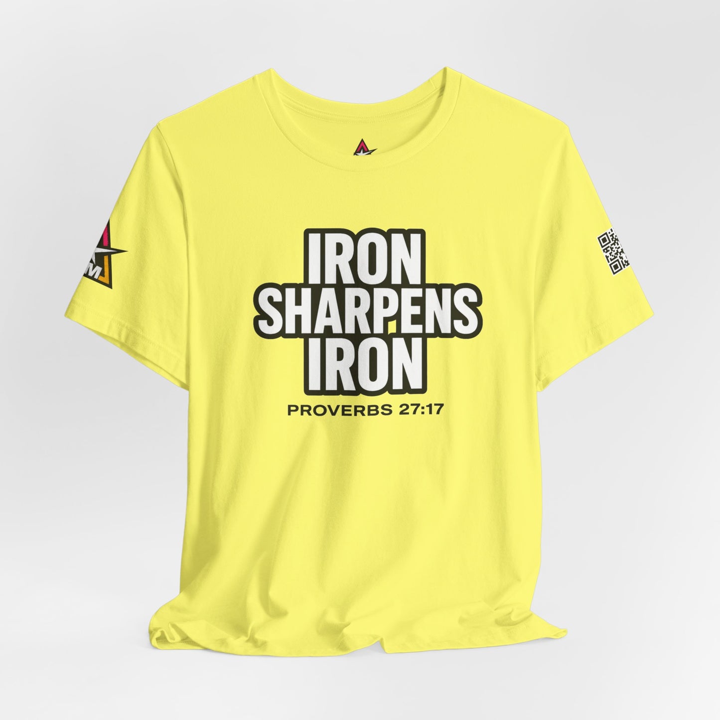 Iron Sharpens Iron Graphic T-Shirt | Proverbs 27:17 Christian Tee | Faith & Strength Streetwear