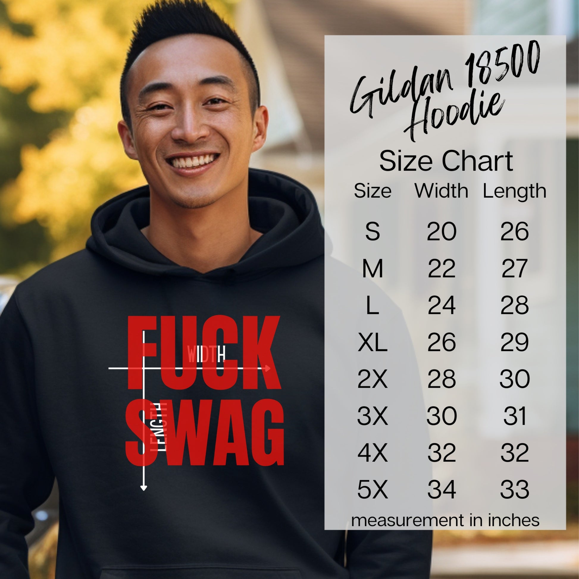Bold Fuck With Swag Graphic Gildan 18500 Hoodie
