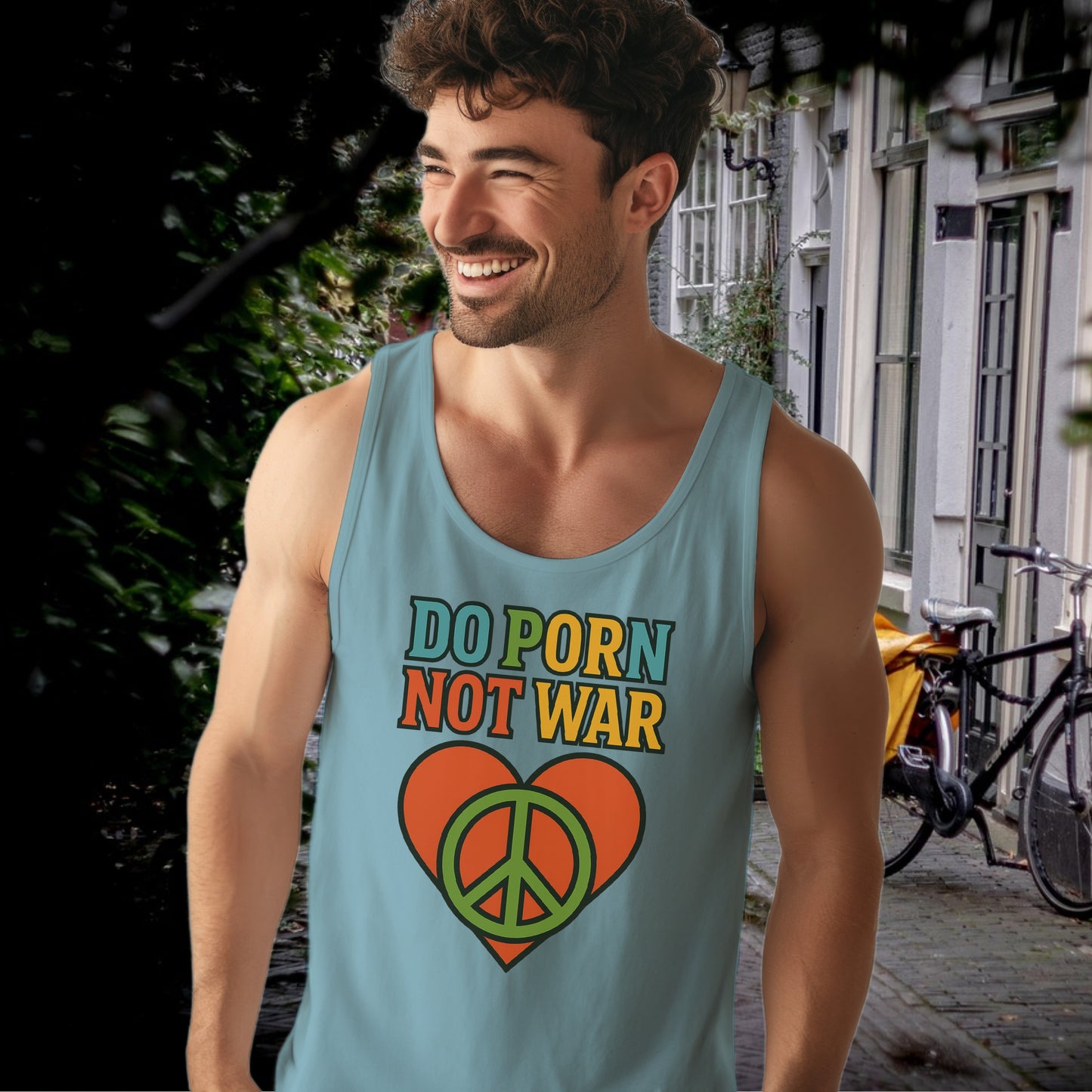 Do Porn Not War Peace Symbol Graphic Tank Top product