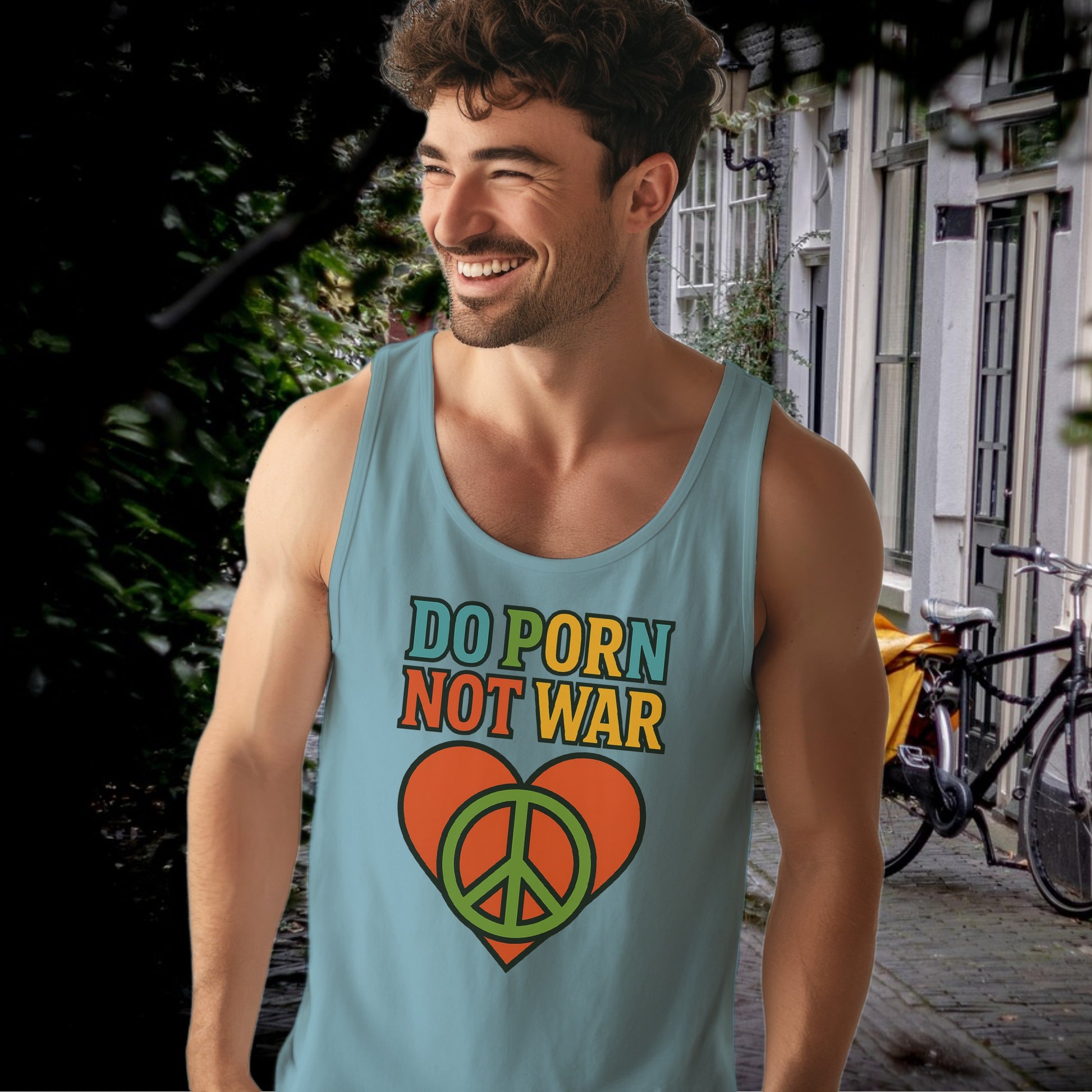 Do Porn Not War Peace Symbol Graphic Tank Top product