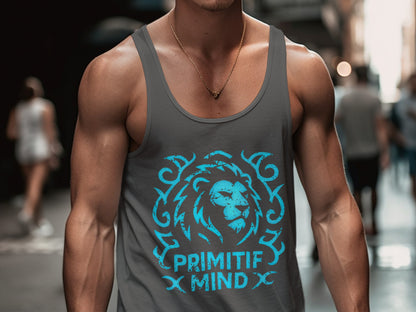 Primitif Mind Lion Design Gray Tank Top product type