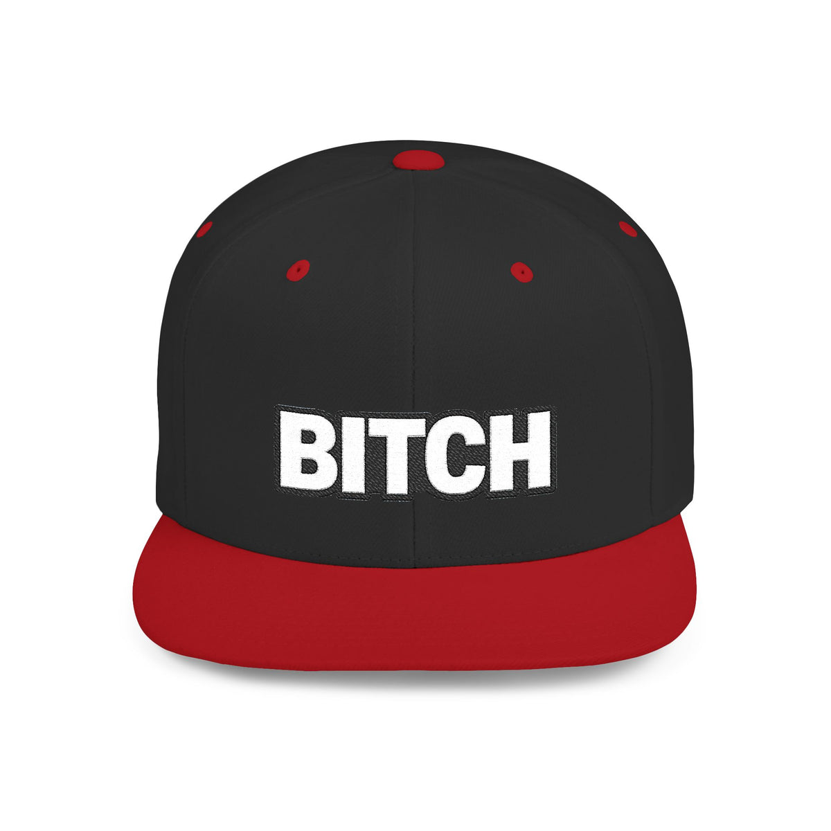 BITCH Embroidered Snapback Hat | Funny Statement Cap | Bold Streetwear Flat Bill | Conversation Starter Gift