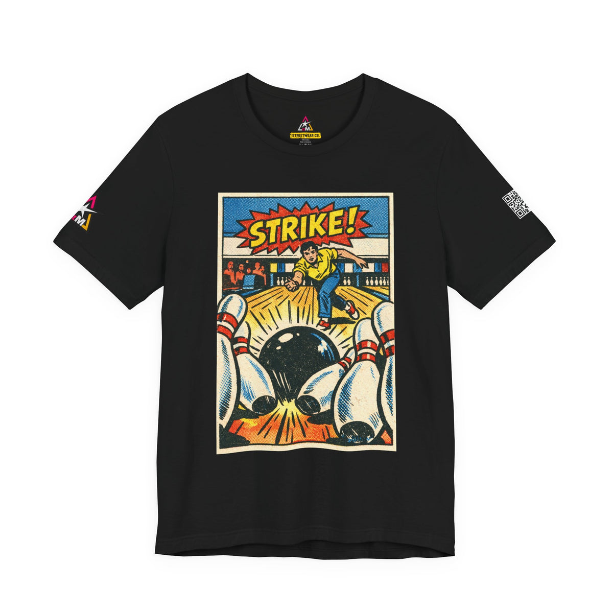 Strike Graphic T-Shirt | Bowling Streetwear Tee | Retro Bowling Shirt  STRIKE.