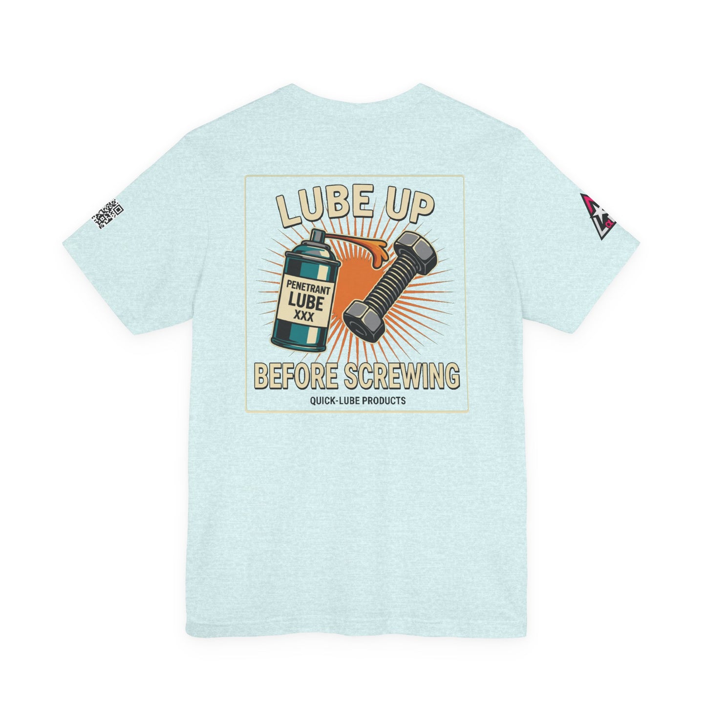 LUBE UP BEFORE SCREWING Graphic T-Shirt | Funny Mechanic Tee | Dirty Garage Humor Shirt | Vintage Automotive Tee