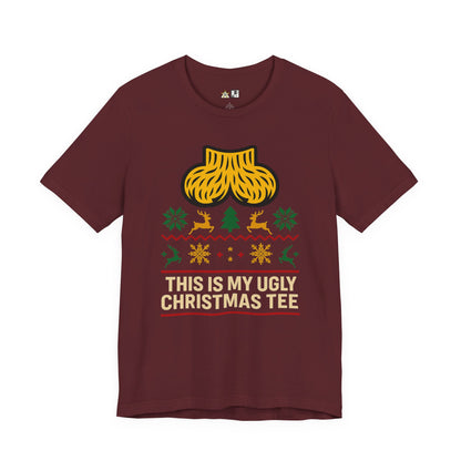 This Is My Ugly Christmas Tee Bold Reindeer & Gold Balls Ornament Holiday T-Shirt