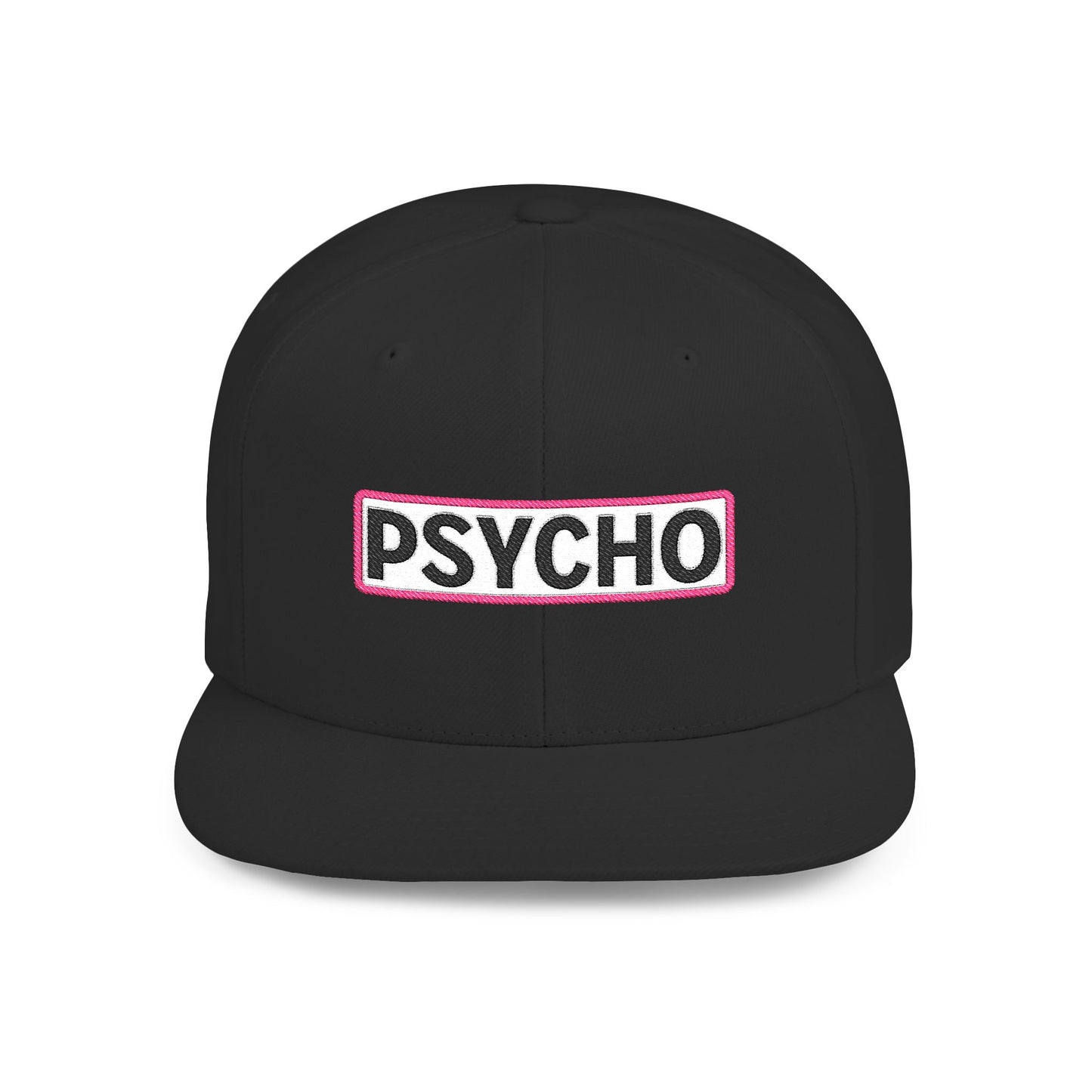 PSYCHO Embroidered Snapback Hat | Funny Statement Cap | Bold Streetwear Flat Bill | Conversation Starter Gift
