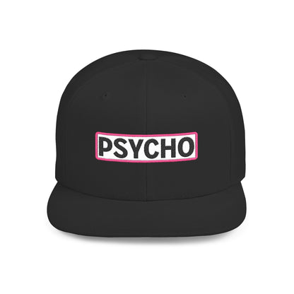 PSYCHO Embroidered Snapback Hat | Funny Statement Cap | Bold Streetwear Flat Bill | Conversation Starter Gift