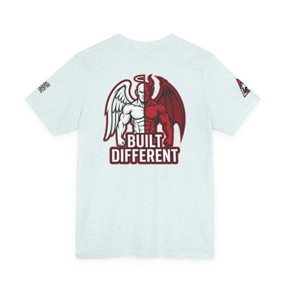 BUILT DIFFERENT Angel & Devil Graphic T-Shirt | Duality Streetwear Tee | Bold Unisex Statement Shirt