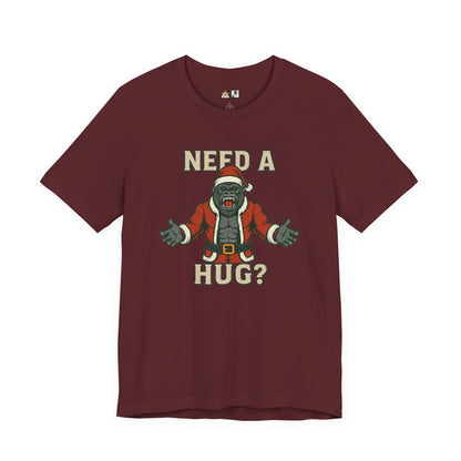 Need a Hug? Gorilla Santa – Unisex Bold Graphic Streetwear Tee