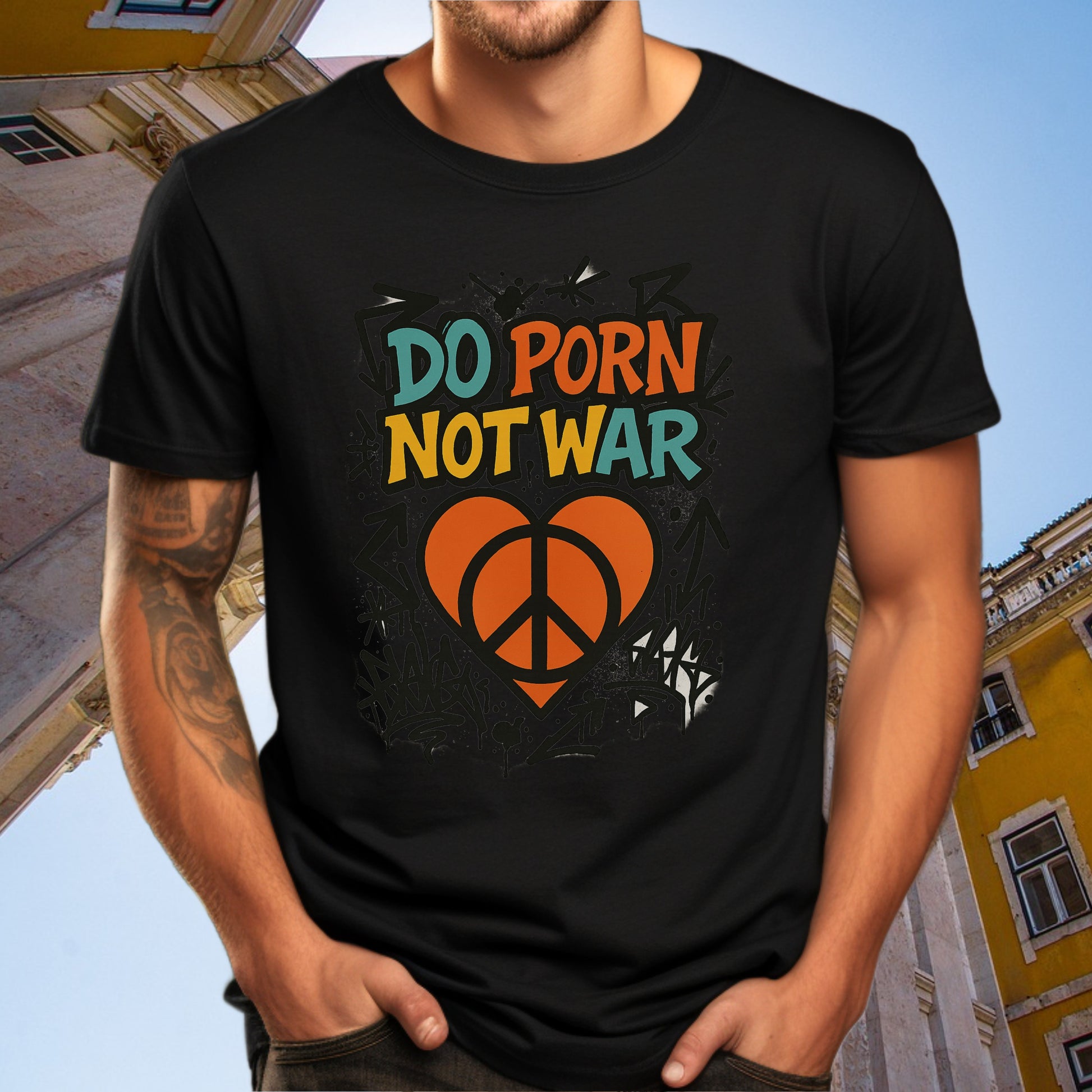 Do Porn Not War Peace Symbol Graphic Tee product