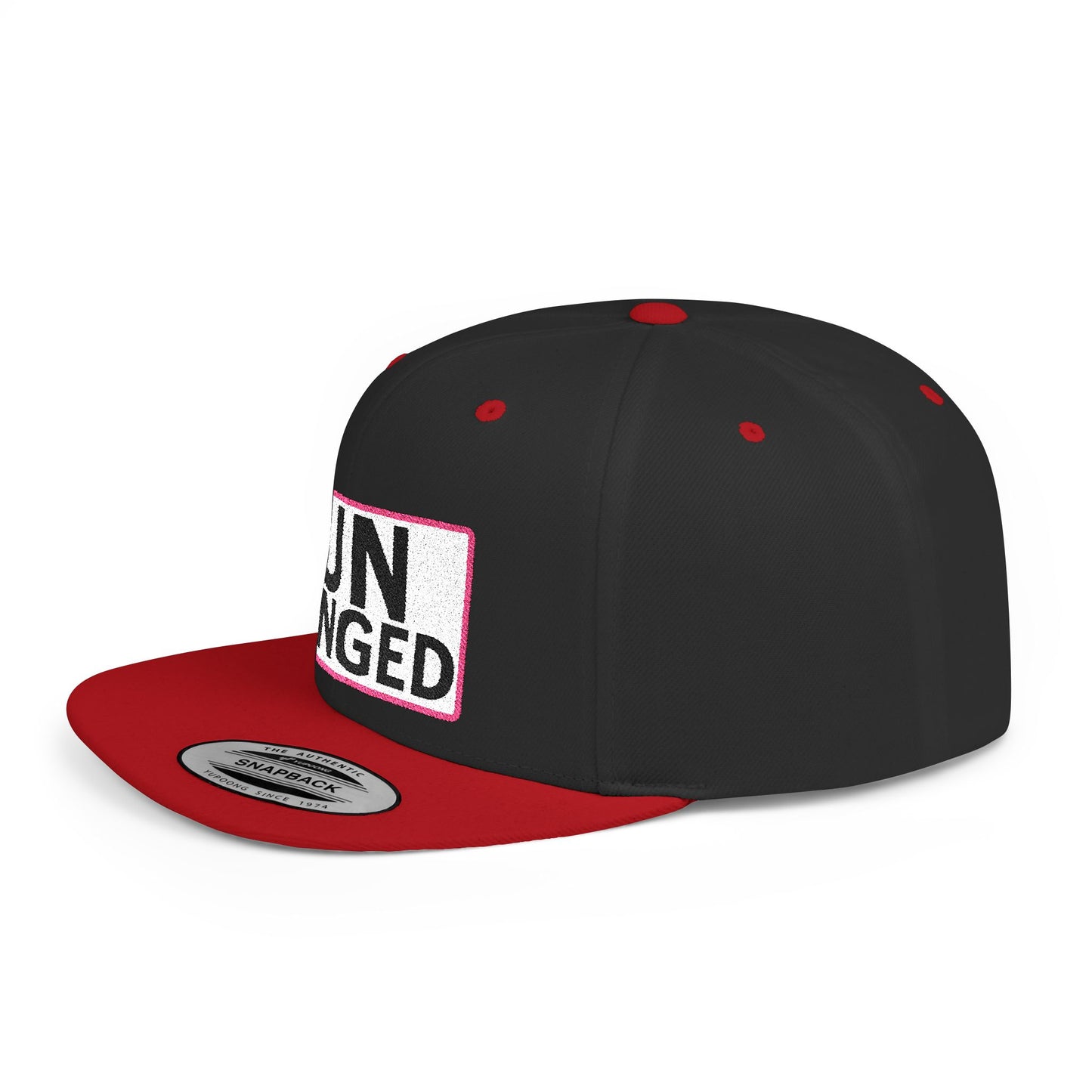 UNHINGED Embroidered Snapback Hat | Funny Statement Cap | Bold Streetwear Flat Bill | Dark Humor Gift