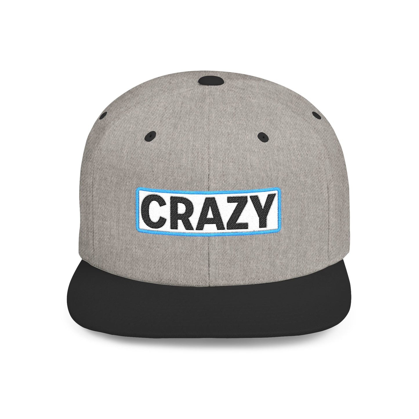 CRAZY Embroidered Snapback Hat | Funny Statement Cap | Bold Streetwear Flat Bill | Conversation Starter Gift